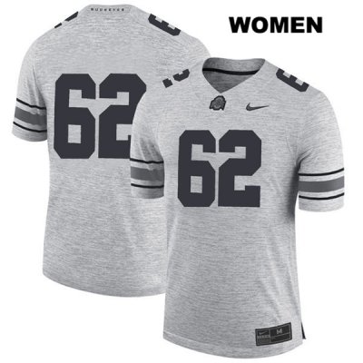 Women's NCAA Ohio State Buckeyes Brandon Pahl #62 College Stitched No Name Authentic Nike Gray Football Jersey RK20P76KR